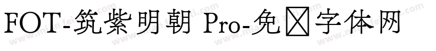 FOT-筑紫明朝 Pro字体转换